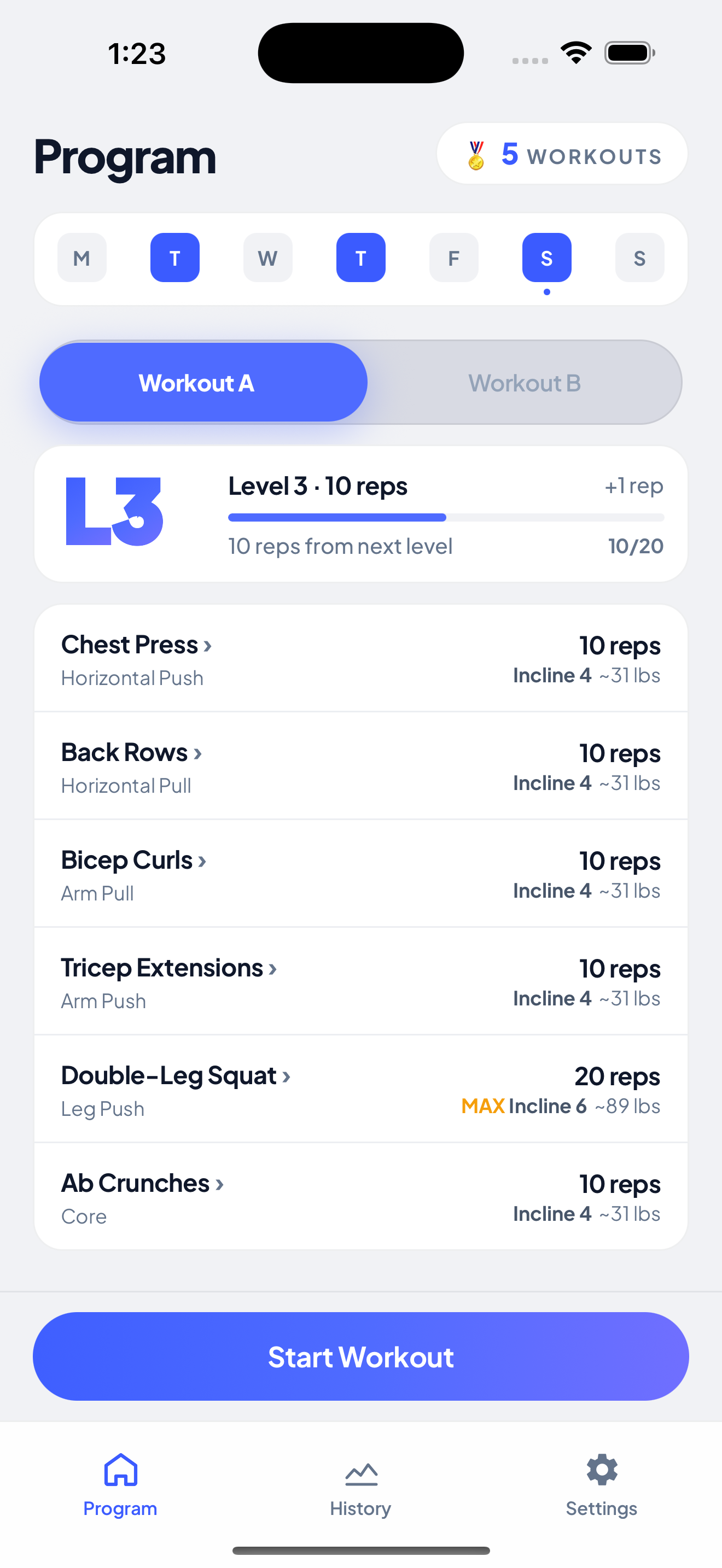 SLED program screen